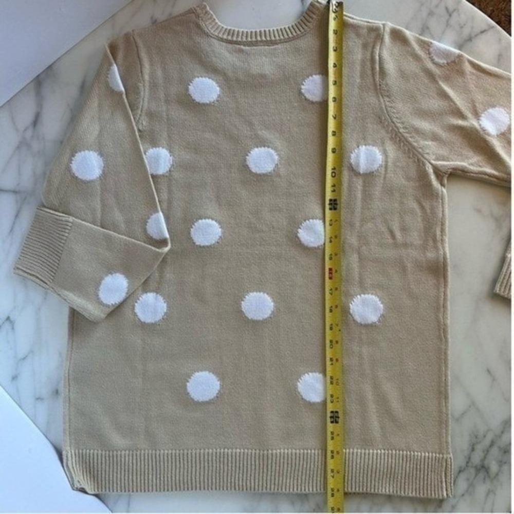 Anthony Richards Womens Polka Dot Sweater Neutral Soft Crew Neck Petite Large - Picture 5 of 12